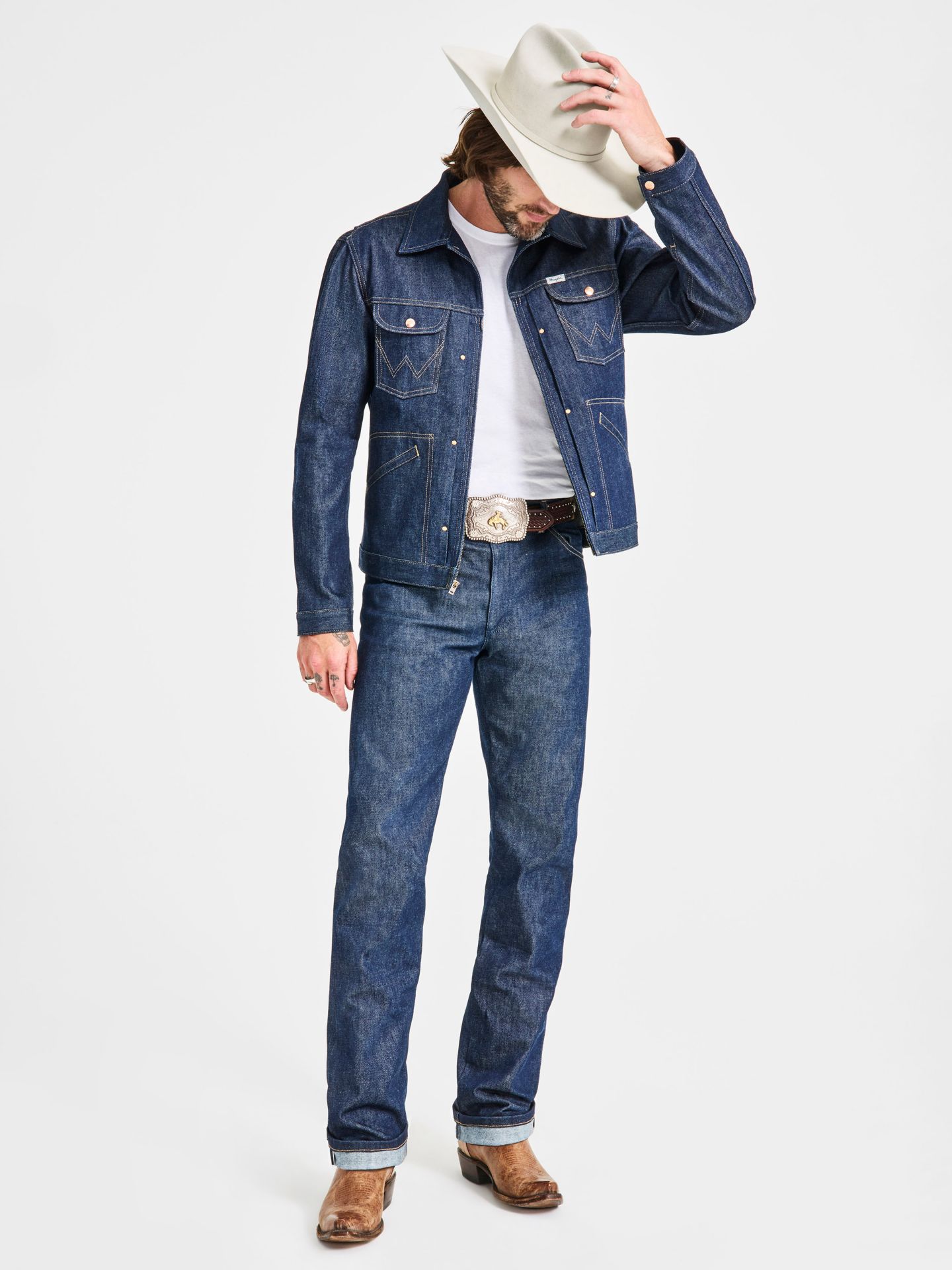 Мужские джинсы Wrangler Cone Denim® White Oak Selvedge, цвет: Индиго — фото 6