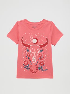 Girl's Wrangler Western Graphic Tee in Red