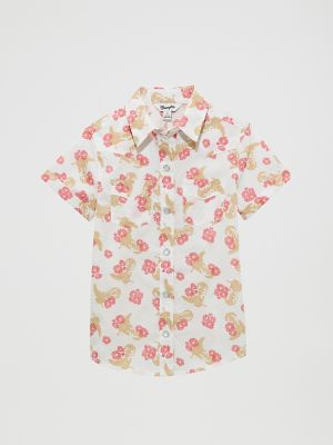 Girl's Floral Western Snap Shirt in Floral Boots