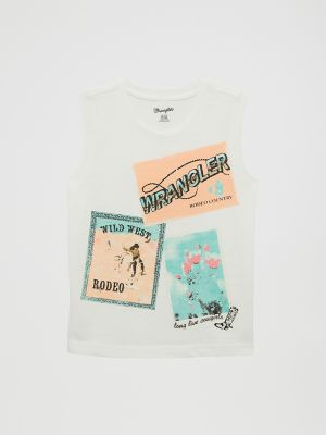 Girl's Western Graphic Tank in White