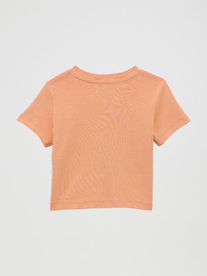 Little Girl's Logo Graphic Tee in Orange