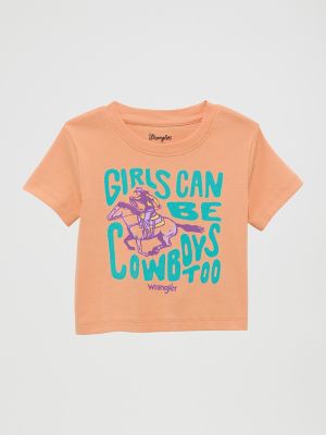 Little Girl's Logo Graphic Tee in Orange