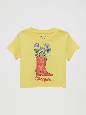 Little Girl's Logo Graphic Tee in Yellow