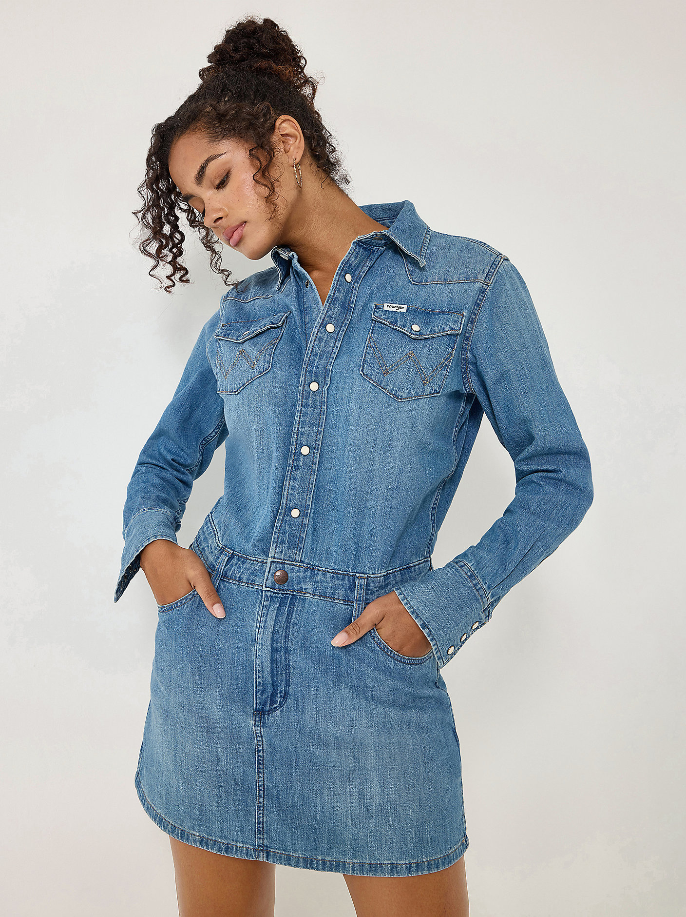 Women's Long Sleeve Denim Dress | DRESSES & JUMPSUITS Women's Long Sleeve Denim Dress | DRESSES & JUMPSUITS