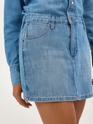 Women's Long Sleeve Denim Dress in Ultra Marine alternative view 6