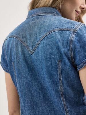 Women's Shrunken Denim Shirt