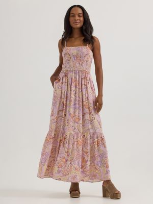 Women's Smocked Bodice Maxi Dress