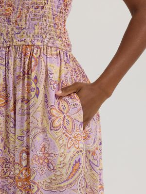 Women's Smocked Bodice Maxi Dress