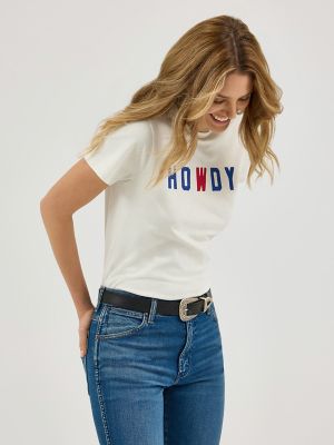 Women's Howdy Tee in Vintage White