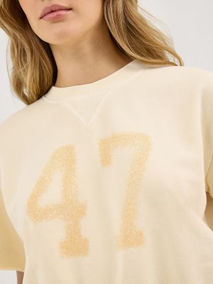 Women's Short Sleeve Sweatshirt in Banana Crepe alternative view 4