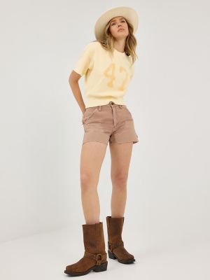 Women's Short Sleeve Sweatshirt in Banana Crepe alternative view 6