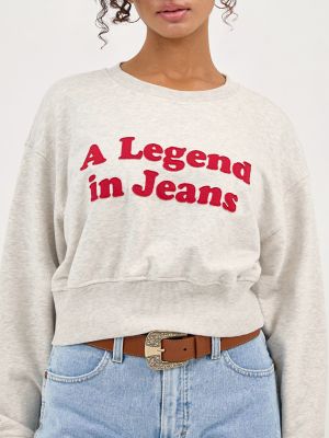 Women's Relaxed Crop Sweatshirt in Vintage White