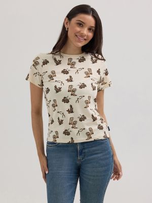 Women's Wrangler Jacquard Allover Print Slim Tee