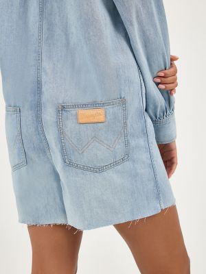 Women's Heritage Playsuit in Pale Blue Wash alternative view 6