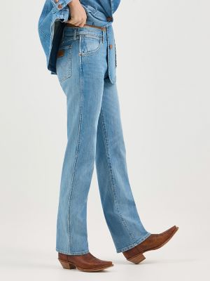 Women's Sunset Mid Rise Straight Jean in Baby Blue alternative view 4