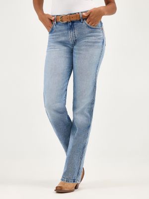 Women's Sunset Mid Rise Straight Jean in Frosty Silver