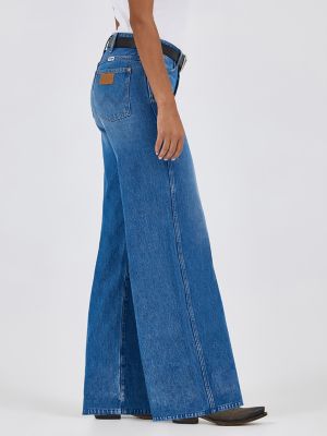 Women's Worldwide Mid Rise Wide Leg Jean in Ranch Housedown