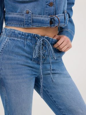 Women's Tie Front Bootcut Jean in Blossoming