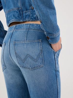 Women's Tie Front Bootcut Jean in Blossoming alternative view 6