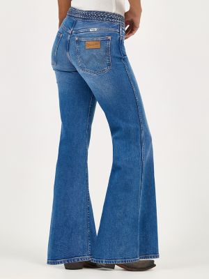 Women's Braided Flare Jean in Soft Sapphire alternative view 3