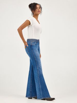 Women's Braided Flare Jean in Soft Sapphire alternative view 8