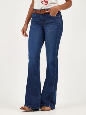 Women's Flare Jean in Weathered Rinse