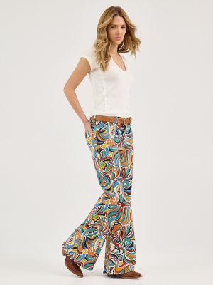 Women's Print Flare Jean in Latigo Print alternative view
