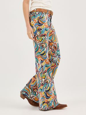 Women's Print Flare Jean in Latigo Print alternative view 7