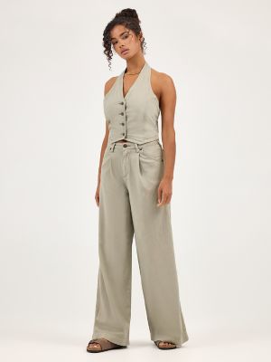 Women's Pleated Trouser in Tea