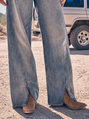 Women's Loose Spat Jean in Green Wash