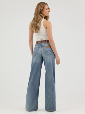 Women's Loose Spat Jean in Green Wash