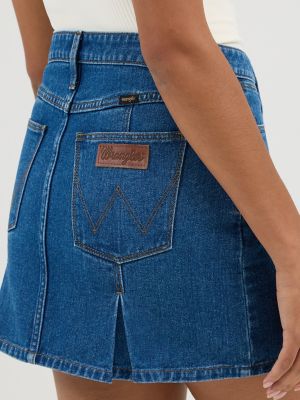 Women's Pleated Mini Skirt in Carolina alternative view