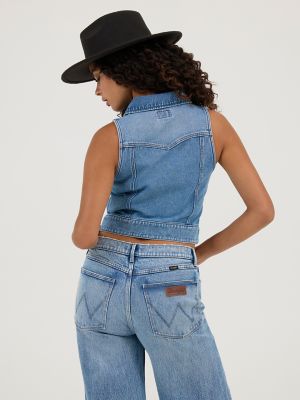 Women's Denim Zip Vest in Dallas