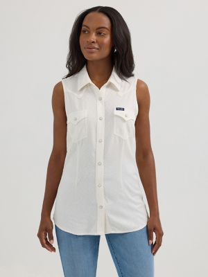 Women's Wrangler Retro® Textured Slim Western Snap Tank