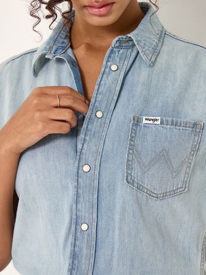 Women's Trouser Jumpsuit in Pale Blue Wash