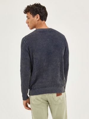 Men's Crewneck Sweater in Navy alternative view 4