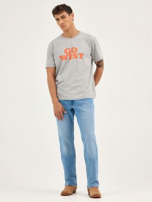 Men's Go West Graphic T-Shirt in Mid Grey Mel alternative view
