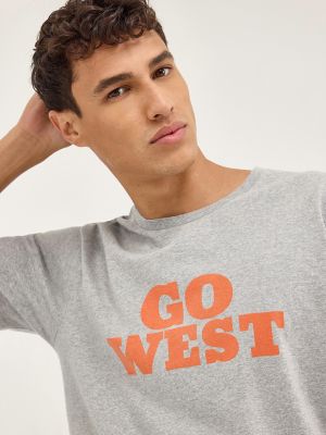 Men's Go West Graphic T-Shirt in Mid Grey Mel alternative view 2
