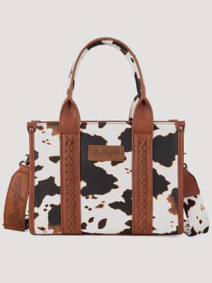 Allover Cow Print Cross Body Mini Tote:Black/Brown:One Size | Women's ACCESSORIES | Wrangler®