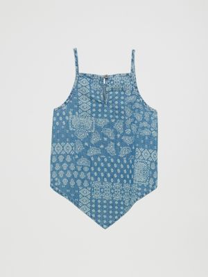 Girl's Hankerchief Hem Trapeze Tank in Denim alternative view
