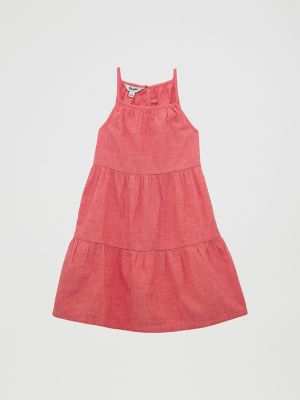 Girl's Tiered Tank Maxi Dress in Red alternative view