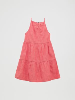 Girl's Tiered Tank Maxi Dress in Red alternative view 2