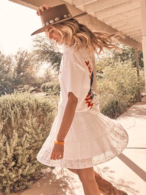 Women's Textured Tiered Mini Dress in White alternative view