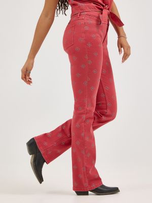 高感度ショップで2023年売れたブランド Women's Bold Boot Print Jean パンツ