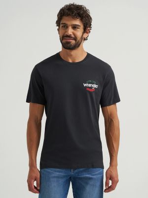 Men's Mexico Horse Rider Graphic T-Shirt in Jet Black