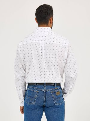 Wrangler® George Strait™ Long Sleeve Button Down One Pocket Shirt in Micro Diamond alternative view