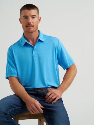 Men's Wrangler Performance Polo in Cerulean