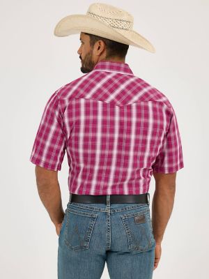 Men's 20X® Competition Advanced Comfort Short Sleeve Western Snap Shirt in Sangria Checks alternative view