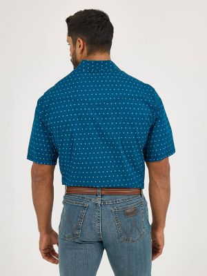 Men's 20X® Competition Advanced Comfort Short Sleeve Western Snap Shirt in Turquoise Cross