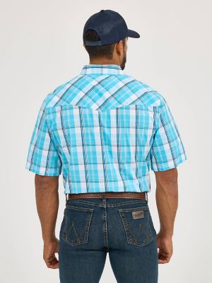 Men's 20X® Competition Advanced Comfort Short Sleeve Western Snap Shirt in Bright Sky Plaid alternative view